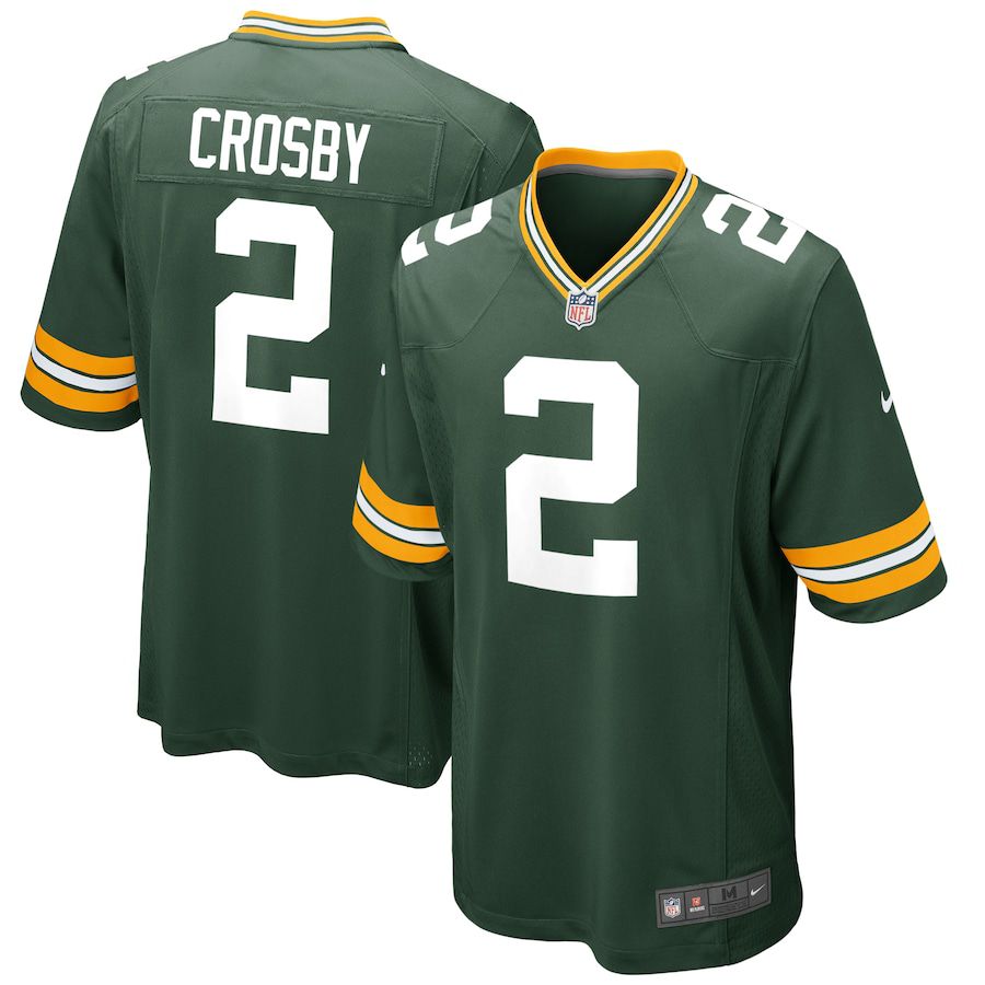 Men Green Bay Packers #2 Mason Crosby Nike Green Game NFL Jersey->->NFL Jersey